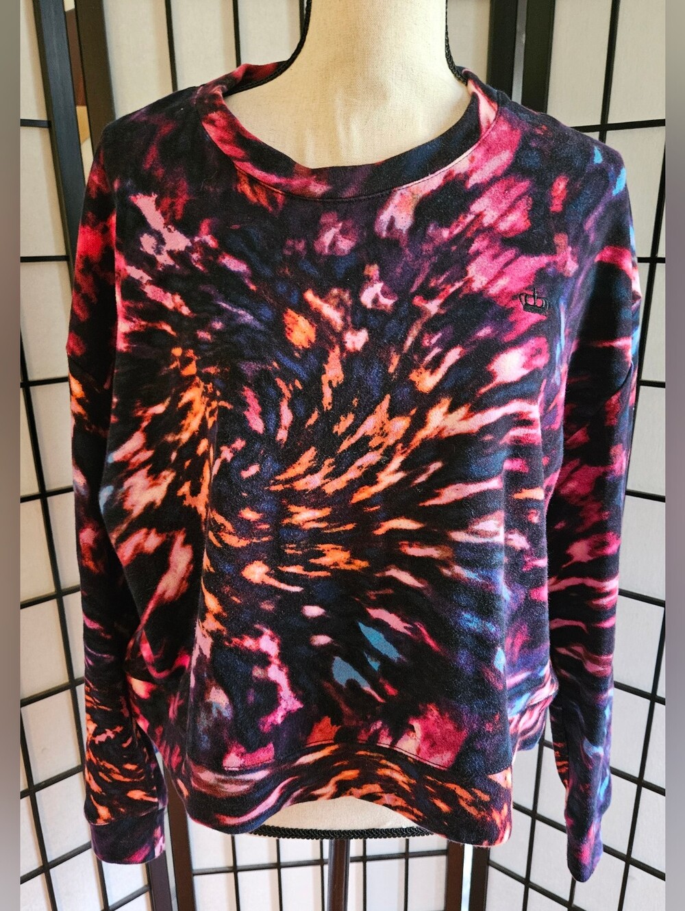 Juicy By Juicy Couture XL Neon Tie-Dye Swirl Cropped Sweatshirt